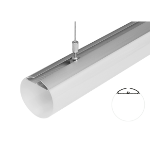 Aluminium profile for LED flexible strip, cylinder Ø60mm, 2 m