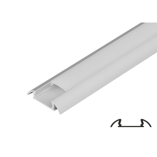 Aluminium profile for LED flexible strip for surface mounting, narrow, 2m