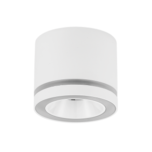 Ceiling downlight for surface mounting for LED module, antiglare, round, fixed, white, IP20