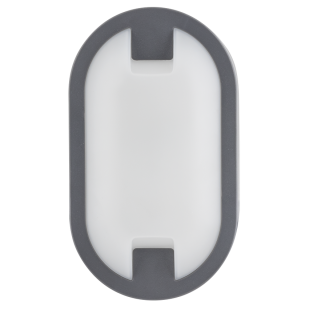 LED плафониера елипса, сива, 15W, 4000K, 220-240V AC, неутрална светлина, IP65