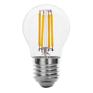 LED filament лампа топка, димираща, 4W, E27, 2700K, 220-240V AC, топла светлина