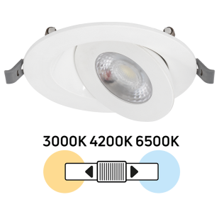 LED луна за вграждане, подвижна, 7W, 3000K/4200K/6500K, 220-240V AC, IP20