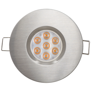 LED луна за вграждане 6.5W, 2700K, 220-240V AC, топла светлина, 45°, сатиниран никел, IP44