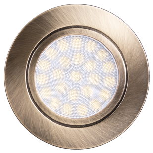 Мини LED луна за вграждане 4W, 4200K, 220-240V AC, IP44, сатиниран месинг
