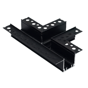 T-connector for deep rail for sbuilding-in