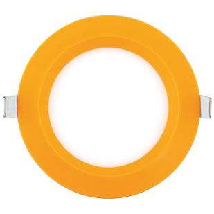 LED panel for building-in, round, orange frame, 6W, 4200K, 220V-240V AC
