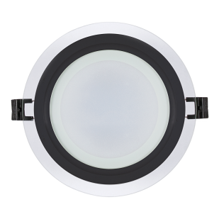 LED black glass panel for building-in round, 12W, 4200K,  220V-240V AC, IP44