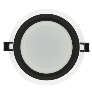 LED black glass panel for building-in round, 18W, 4200K,  220V-240V AC, IP44