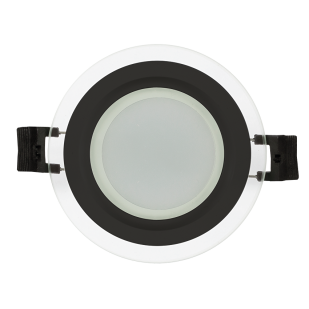 LED black glass panel for building-in round, 6W, 4200K,  220V-240V AC, IP44