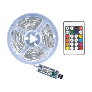 LED USB амбиентно осветление 1W/m, RGB, 5V DC, SMD3939, 10m, 10 LEDs/m, IP65