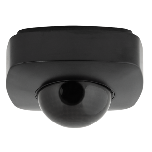 PIR сензор за движение и присъствие за открит монтаж с черна леща, 360°, 10m, IP20, черен