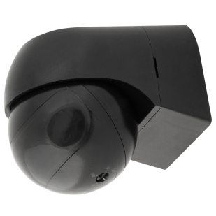 PIR сензор за движение за открит монтаж с черна леща, 180°, 12m, IP44, черен