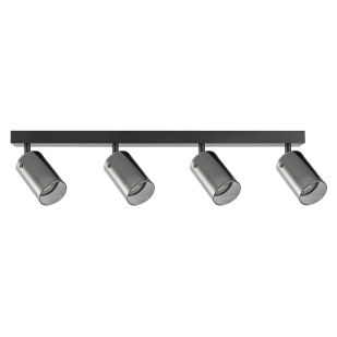 Fixture for ceiling mounting, glass, 4XGU10, 220-240V AC, IP20, black