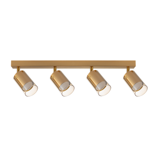 Fixture for ceiling mounting, glass, 4XGU10, 220-240V AC, IP20, gold