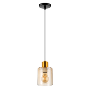 Suspended lighting fixture, glass, 1m, E27, 220-240V AC, gold