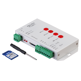 Controller for digital LED lighting with SD Card, 1-port, 5-24V DC