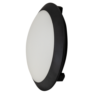 LED Плафониера, кръг, черна рамка, Е27, 220-240V AC, IK08, IP65